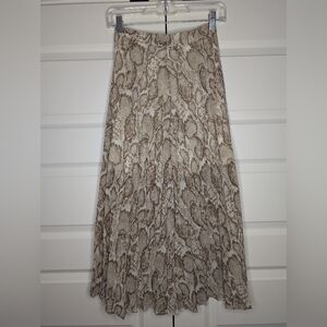 Free Press Womens XS Snakeskin Tan Brown Midi/Long Skirt